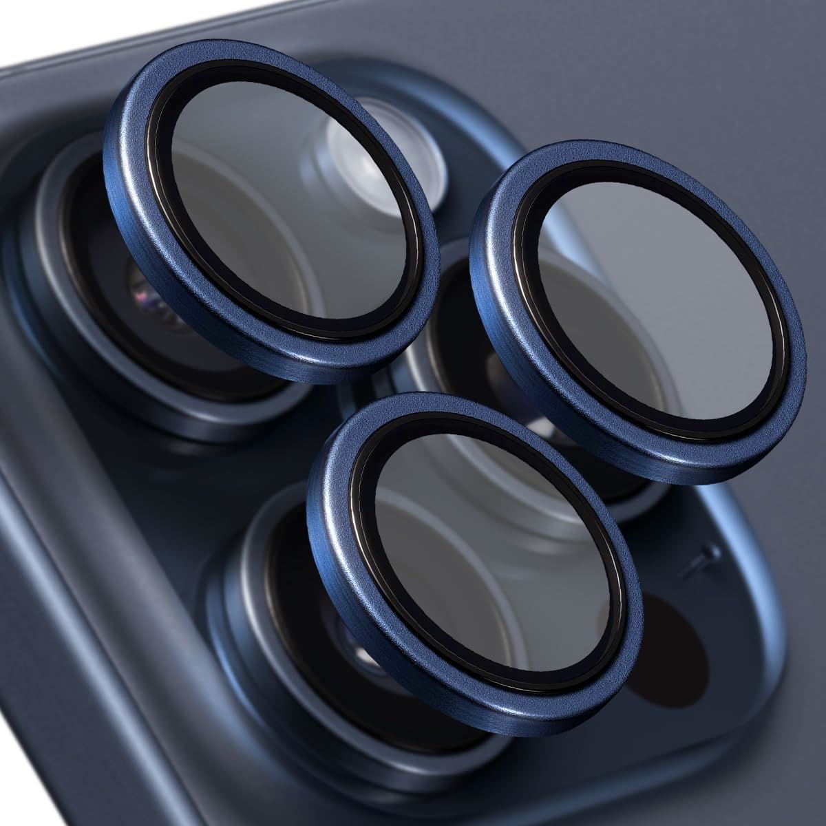 iPhone 15 Pro Max/iPhone 15 Pro Mavi Titanyum Kamera Lens Koruyucu