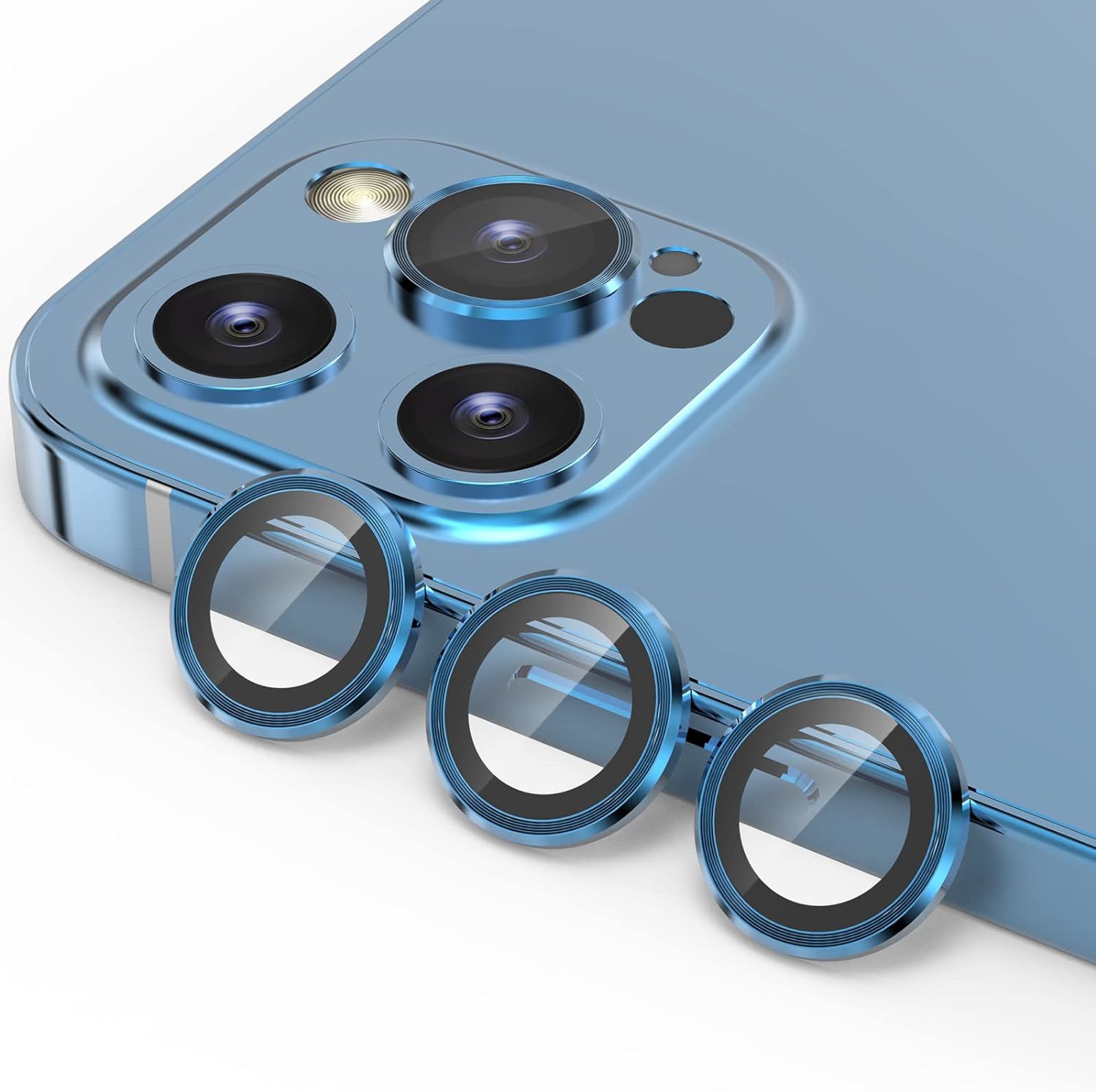 iPhone 12 Pro Max/iPhone 12 Pro Pasifik Mavisi Kamera Lens Koruyucu