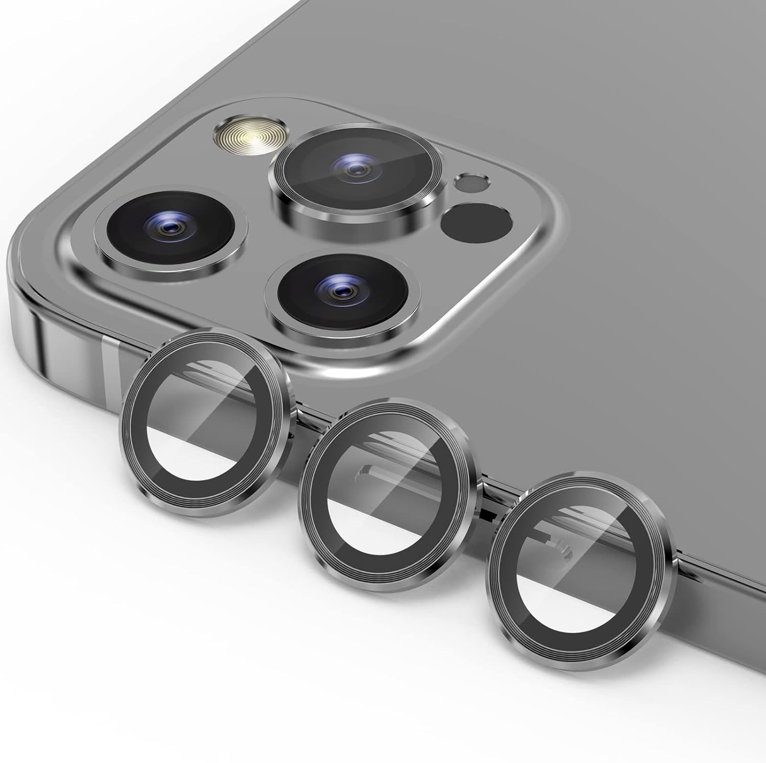 iPhone 12 Pro Max/iPhone 12 Pro Grafit Siyah Kamera Lens Koruyucu