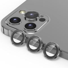 iPhone 12 Pro Max/iPhone 12 Pro Grafit Siyah Kamera Lens Koruyucu