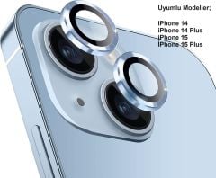 iPhone 14 / 14 Plus / 15 / 15 Plus Mavi Kamera Lens Koruyucu