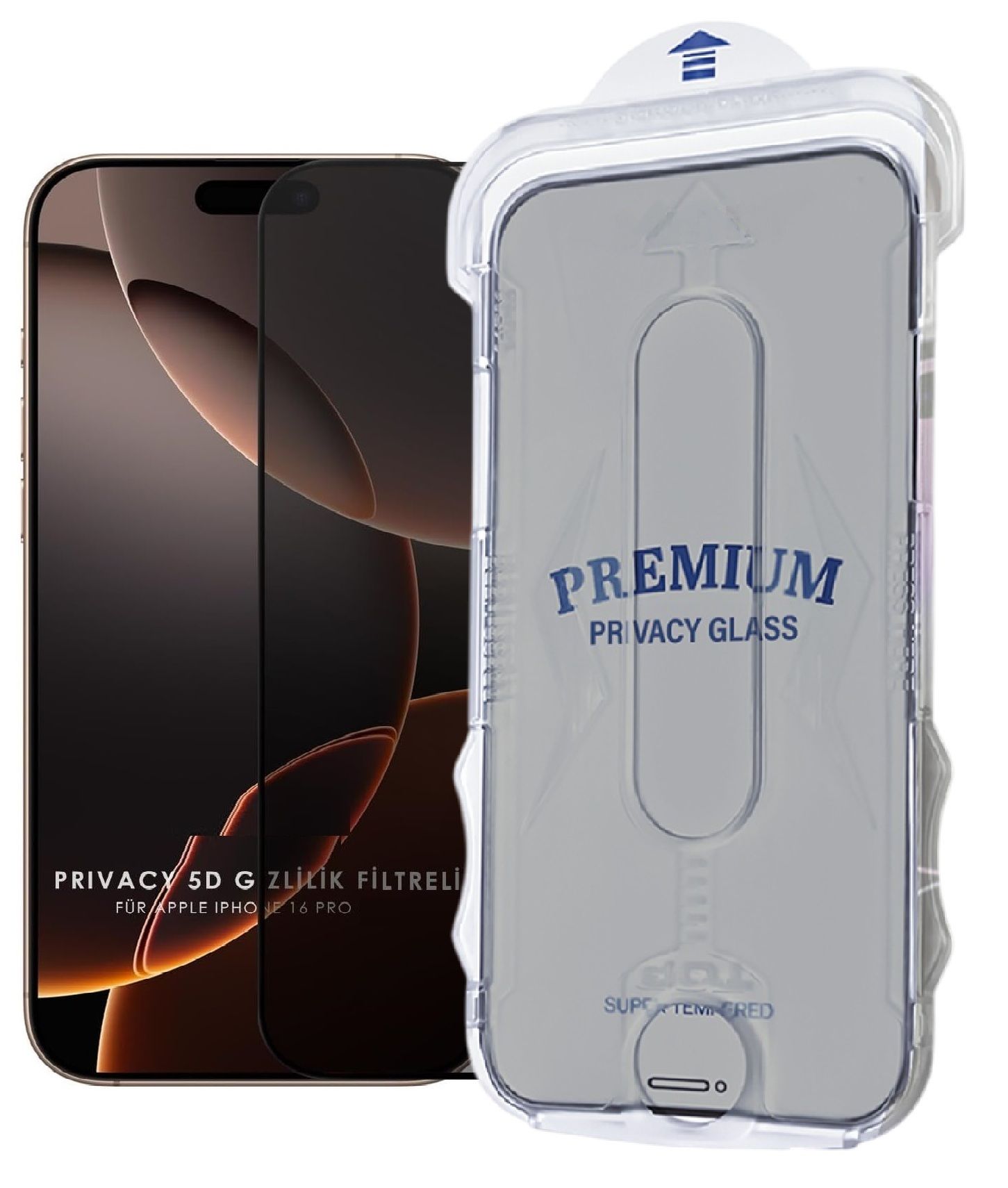 (MAGIC HAYALET) iPhone 16 Pro Uyumlu Hayalet Özellikli Kolay Kurulum Premium Cam Ekran Koruyucu