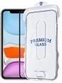 (MAGICBOX TAM) iPhone XR Uyumlu Tam Kaplayan Kolay Kurulum Aparatlı Premium Cam Ekran Koruyucu