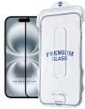 (MAGICBOX TAM) iPhone 16 Plus Uyumlu Tam Kaplayan Kolay Kurulum Aparatlı Premium Cam Ekran Koruyucu
