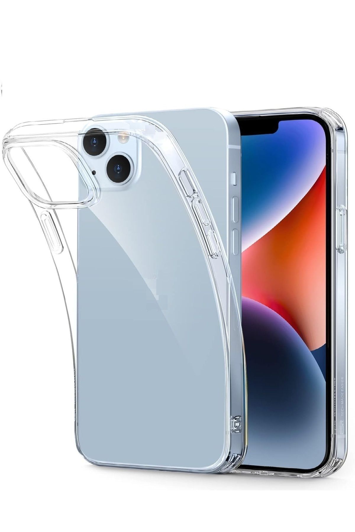 (2MM ŞEFFAF) Iphone 14 Uyumlu Şeffaf Yumuşak Esnek Silikon Kılıf