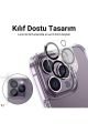(TAM LENS) iPhone 14 Pro Max / 14 Pro Uyumlu Tek Parça Tam Kapatan Kamera Lens ve Yüzey Koruyucu