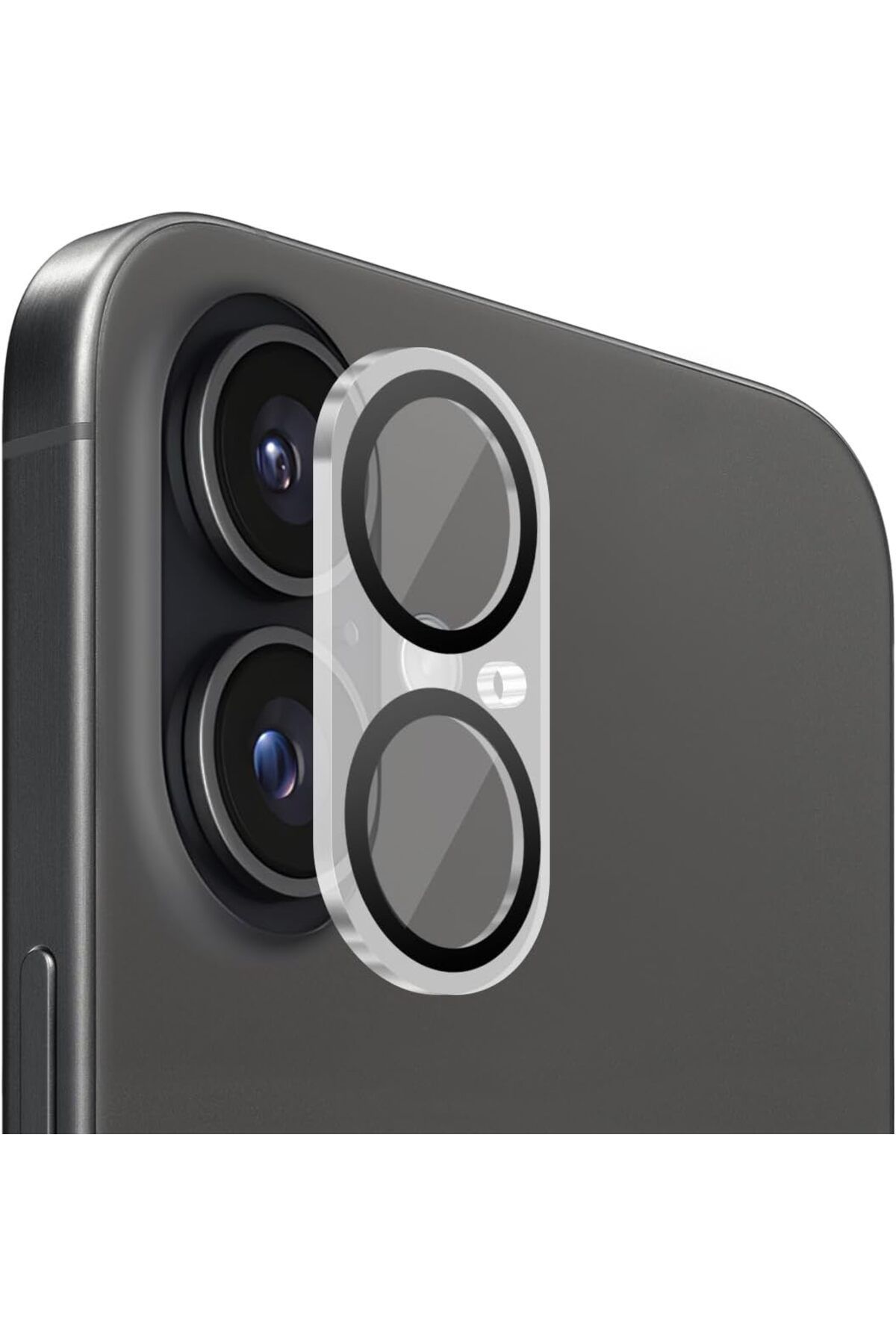 (TAM LENS) iPhone 16 / 16 Plus Uyumlu Tek Parça Tam Kapatan Kamera Lens ve Yüzey Koruyucu