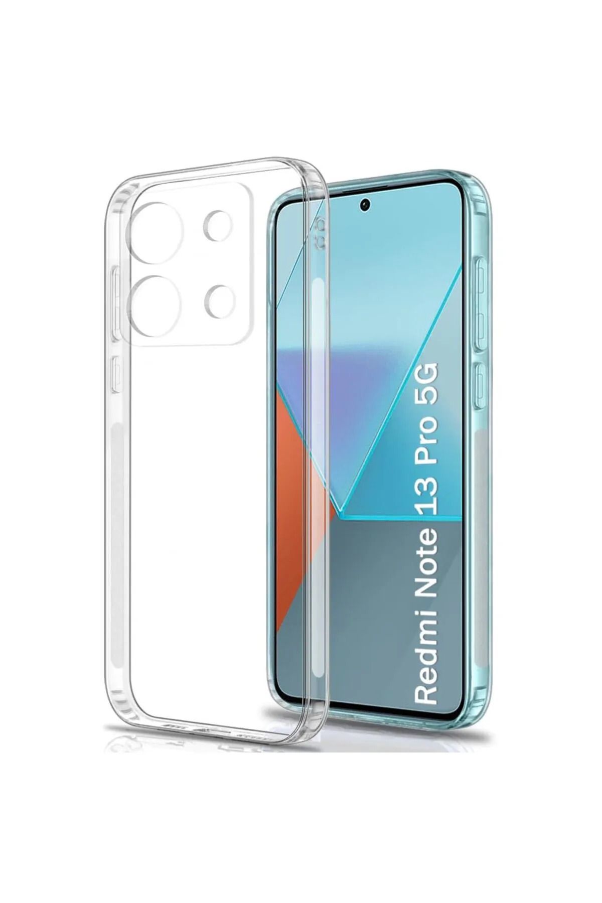 (TIPALI ŞEFFAF) Xiaomi Redmi Note 13 Pro 5g Kamera Koruyuculu Şarj Yeri Tıpalı Yumuşak Silikon Kılıf
