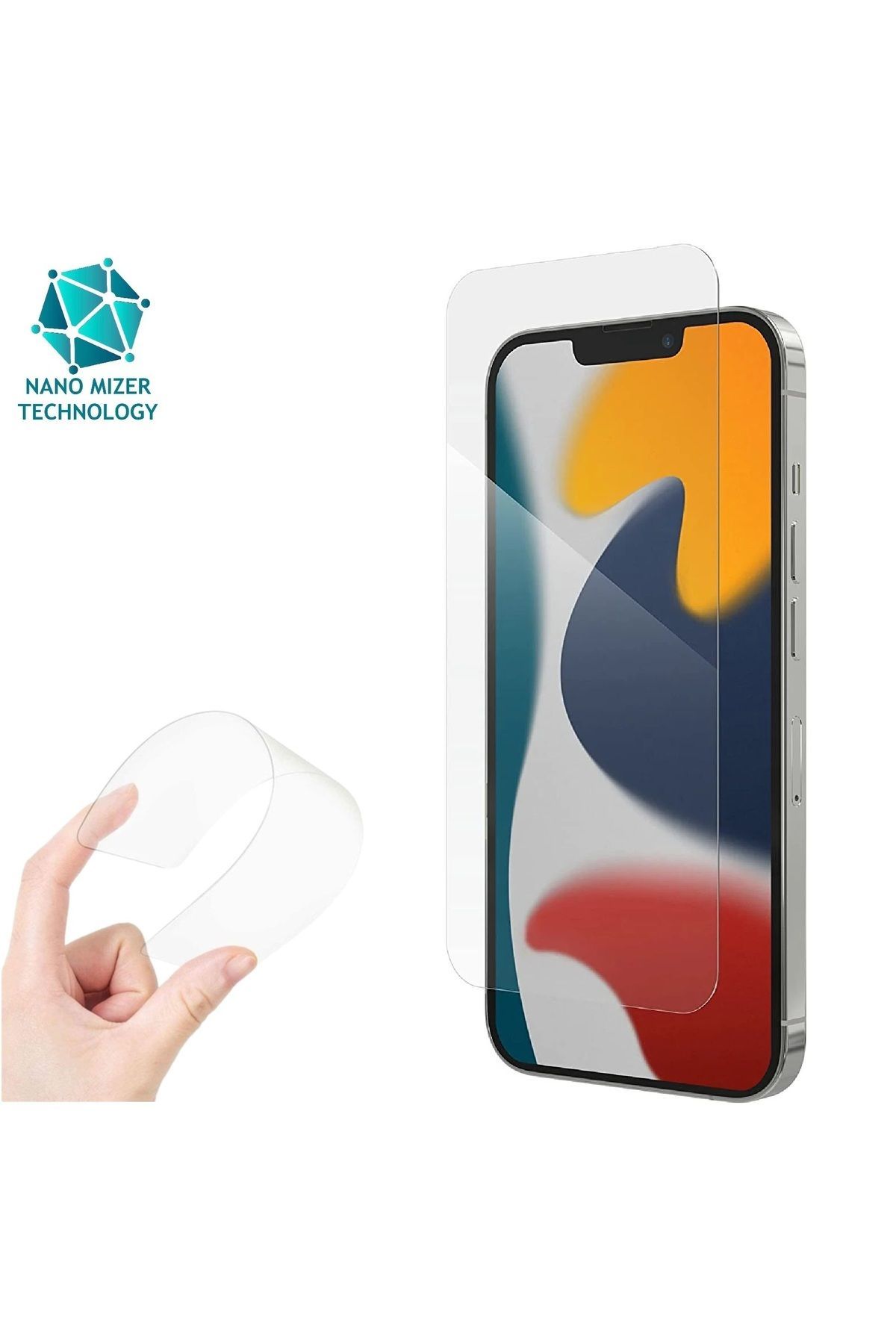 (ESNEK NANO CAM) iPhone 13 Pro Uyumlu Ultra Ince Darbe Korumalı Esnek Nano Ekran Koruyucu