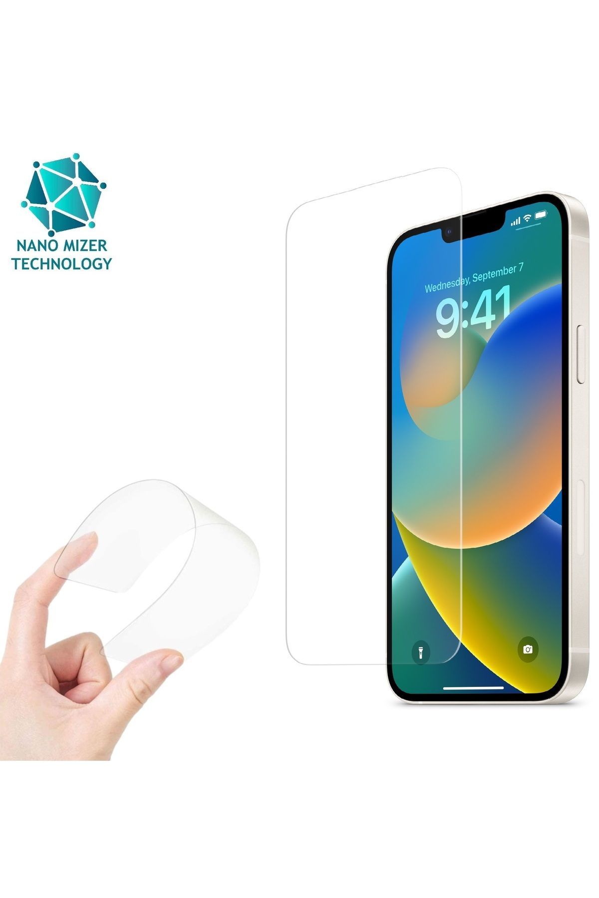 (ESNEK NANO CAM) iPhone 14 Uyumlu Ultra Ince Darbe Korumalı Esnek Nano Ekran Koruyucu