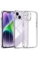 (2 CAM + 1 KILIF) iPhone 14 Plus Uyumlu 1 Şeffaf Silikon Kılıf + 2 Cam Ekran Koruyucu