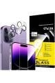 (2 CAM + 2 LENS) iPhone 14 Pro Max Uyumlu 2 Adet Ekran Koruyucu ve 2 Adet Kamera Lens Koruyucu