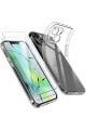 (2 CAM 1 KILIF) Iphone 14 Uyumlu 1 Şeffaf Silikon Kılıf 2 Cam Ekran Koruyucu