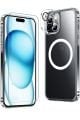 (3'ü 1 ARADA) iPhone 14 Plus Uyumlu 1 MagSafe Kılıf + 1 Ekran Koruyucu + 1 Kamera Lens Koruyucu