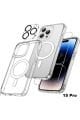 (3'ü 1 ARADA) iPhone 15 Pro Uyumlu 1 MagSafe Kılıf + 1 Ekran Koruyucu + 1 Kamera Lens Koruyucu