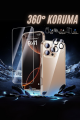 (5'i 1 ARADA) iPhone 16 Pro Max Uyumlu 1 Şeffaf Kılıf + 2 Ekran Koruyucu + 2 Kamera Lens Koruyucu