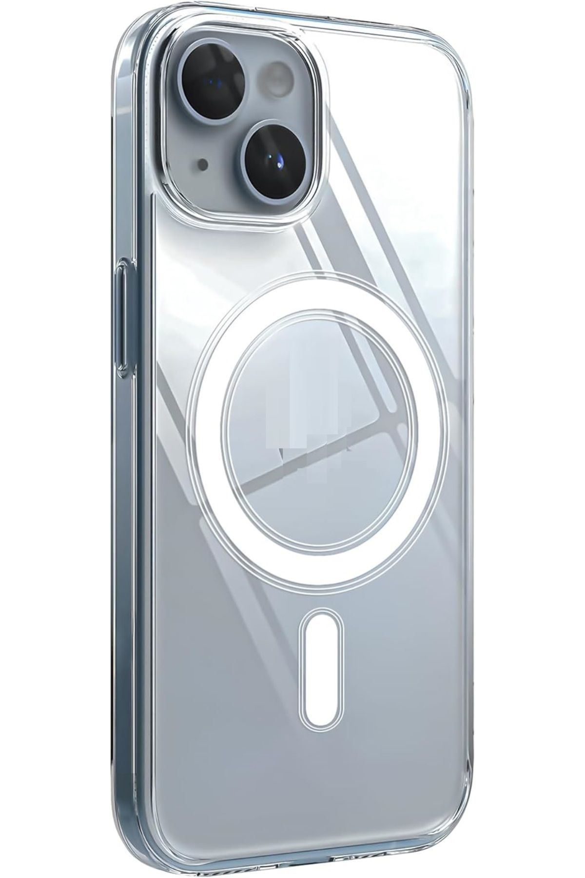 (SERT MİKA KILIF) iPhone 13 / iPhone 14 Uyumlu Şeffaf Sert Mika SARARMAZ Magsafe İnce Fit Kılıf