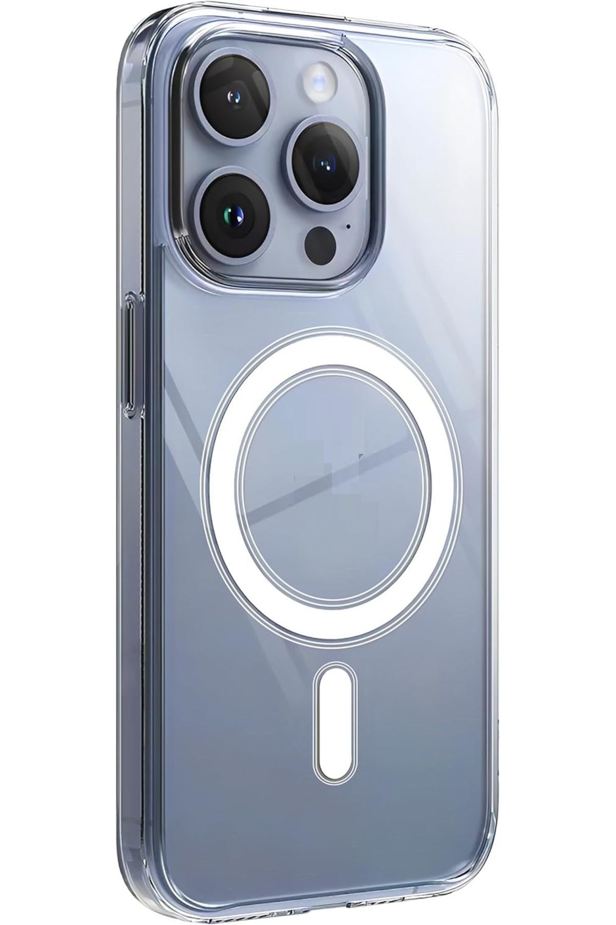 (SERT MİKA KILIF) iPhone 13 Pro Max Uyumlu Şeffaf Sert Mika SARARMAZ Magsafe İnce Fit Kılıf