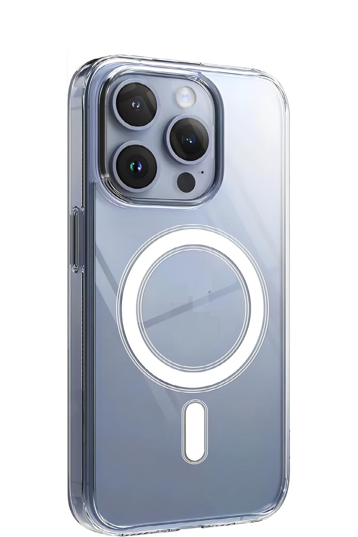 (SERT MİKA KILIF) iPhone 13 Pro Uyumlu Şeffaf Sert Mika SARARMAZ Magsafe İnce Fit Kılıf