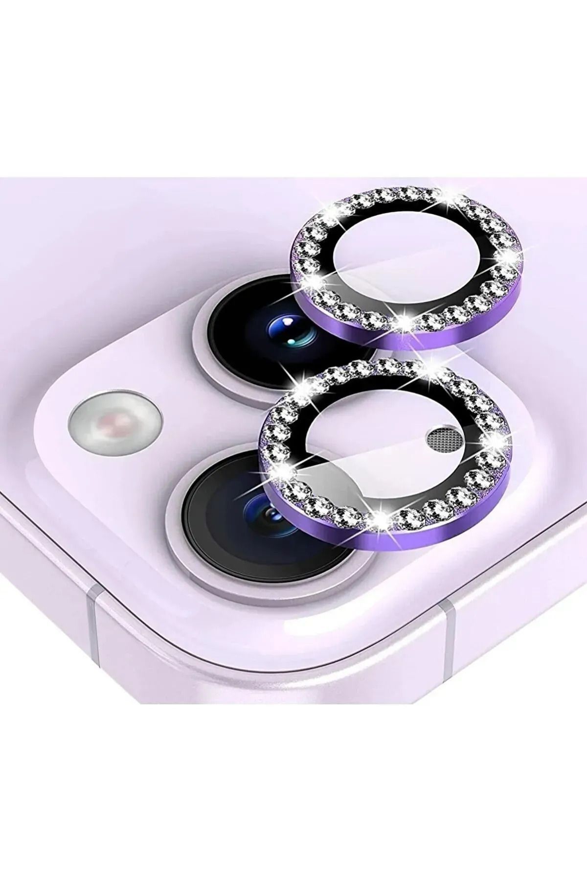 (TAŞLI LENS KORUYUCU) Iphone 11 / 12 / 12 Mini Uyumlu Taşlı Çerçeveli Kamera Lensi Koruyucu