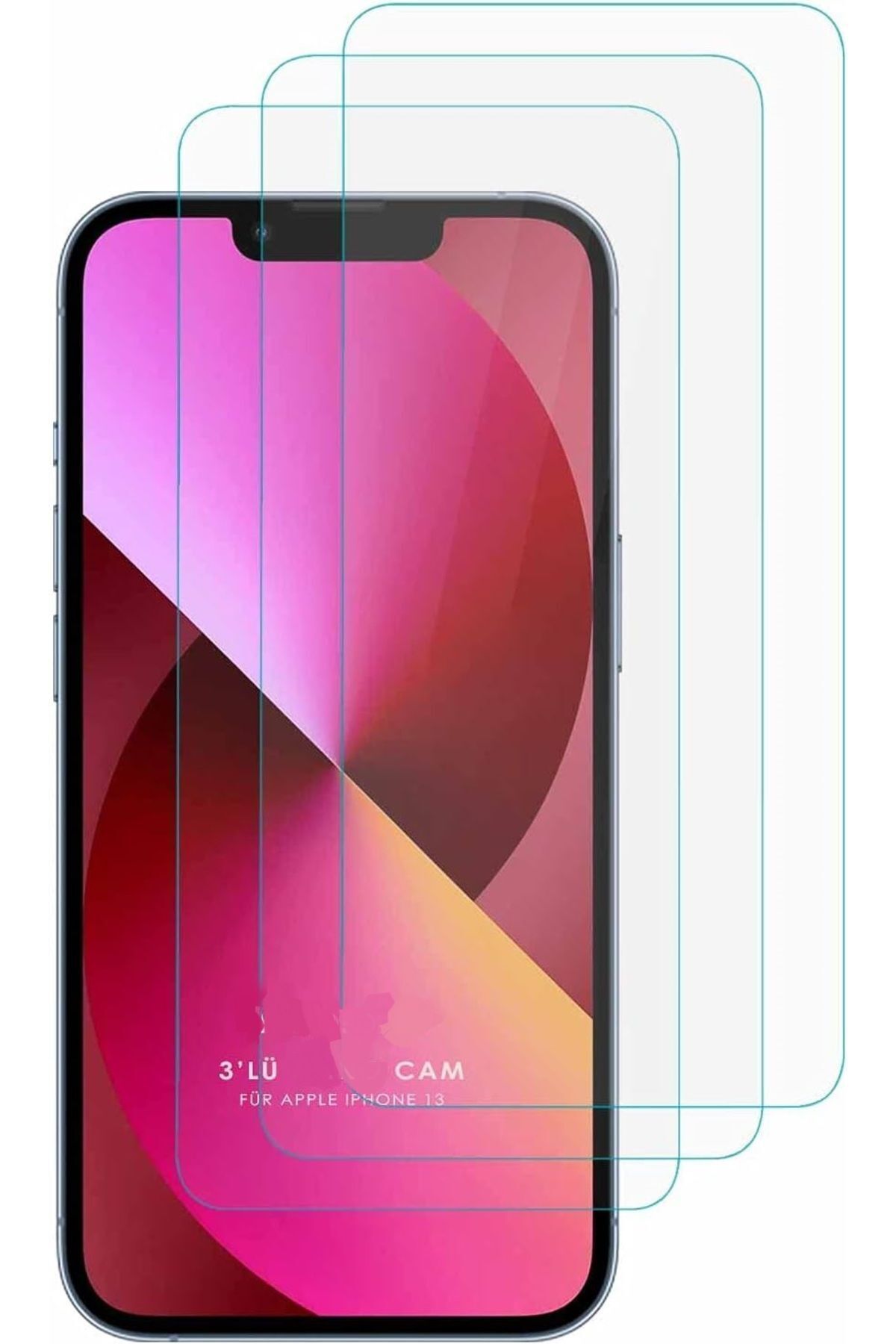 3'lü Paket iPhone 12 Uyumlu Temperli HD+ Cam Ekran Koruyucu (3'lü Paket)