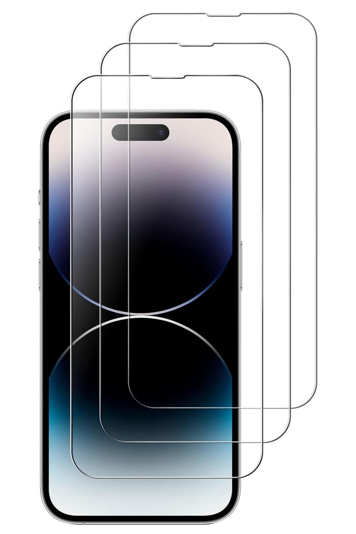 3'lü Paket iPhone 14 Pro Max Uyumlu Temperli HD+ Cam Ekran Koruyucu (3'lü Paket)