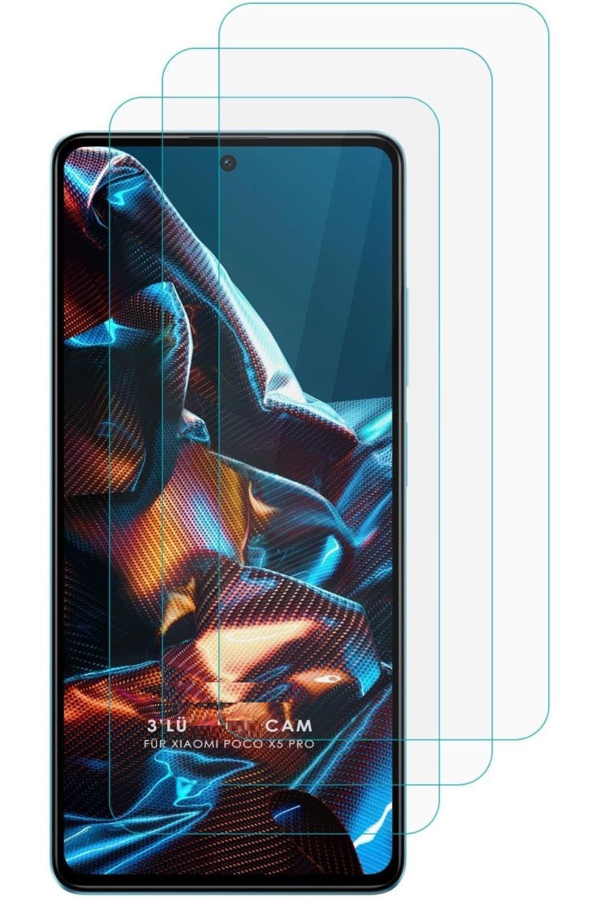 3'lü Paket Poco X5 Pro 5g Uyumlu Temperli Hd Cam Ekran Koruyucu (3'LÜ PAKET)