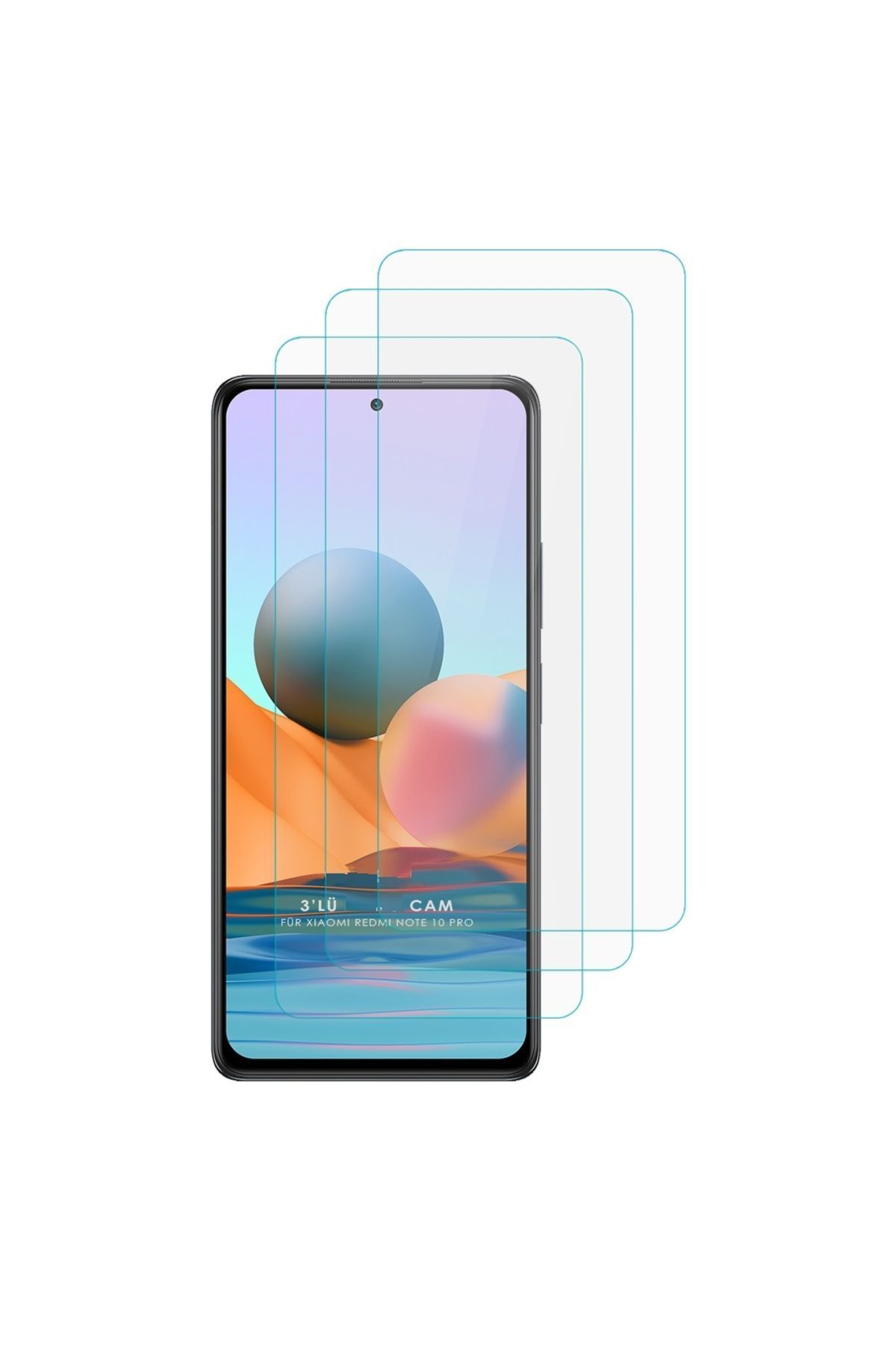 3'lü Paket Redmi Note 10 Pro Uyumlu Temperli Hd Cam Ekran Koruyucu (3'LÜ PAKET)