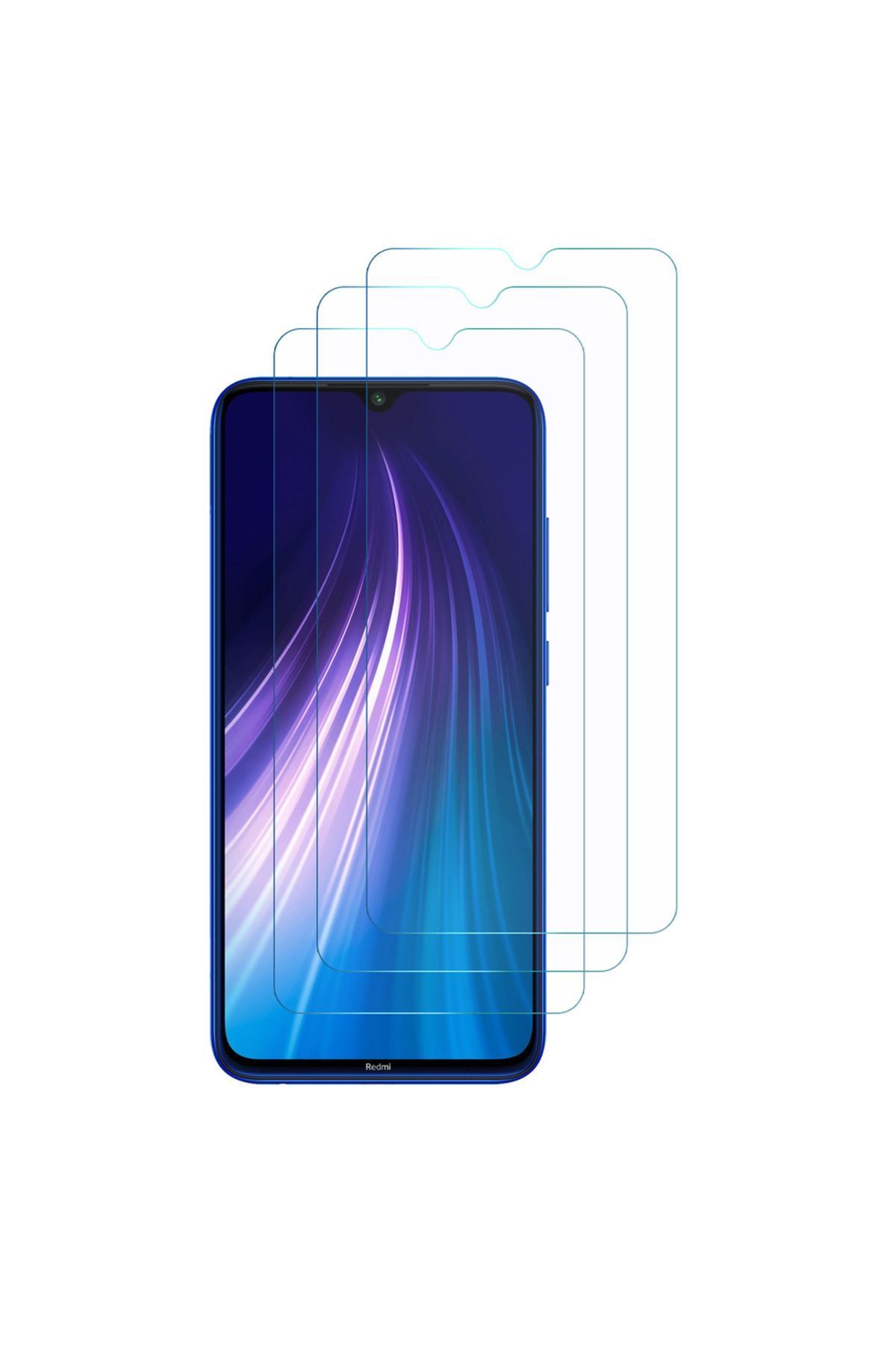 3'lü Paket Redmi Note 8 Uyumlu Temperli HD+ Cam Ekran Koruyucu (3'lü Paket)