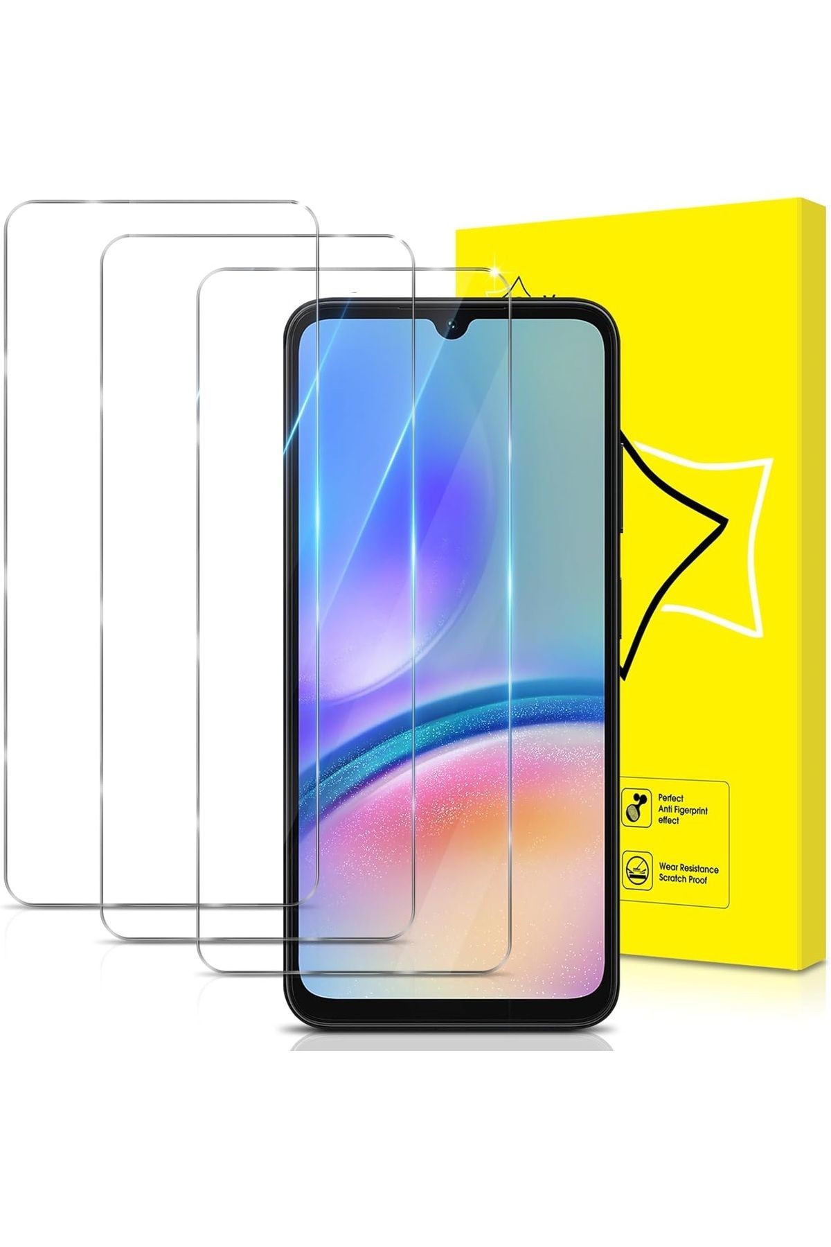 3'lü Paket Samsung A05 / A05S Uyumlu Temperli HD+ Cam Ekran Koruyucu (3'lü Paket)