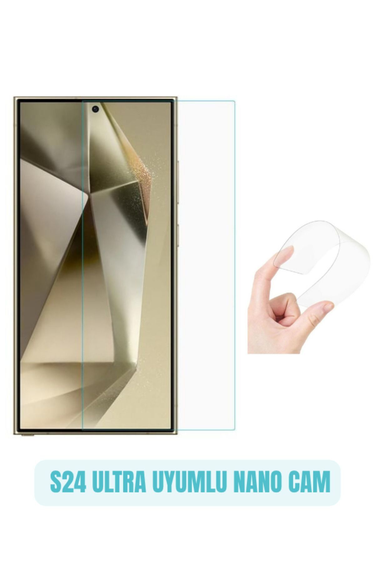 (ESNEK NANO CAM) Samsung S24 Ultra Uyumlu İnce Darbe Korumalı Esnek Nano Ekran Koruyucu