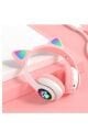 Cat Kedili Bluetooth 5.0 Işıklı Kablosuz Mikrofonlu/aux/hafıza Kartı/kedili Kulaküstü Kulaklık
