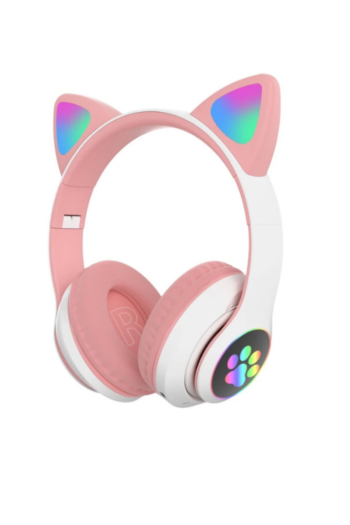 Cat Kedili Bluetooth 5.0 Işıklı Kablosuz Mikrofonlu/aux/hafıza Kartı/kedili Kulaküstü Kulaklık
