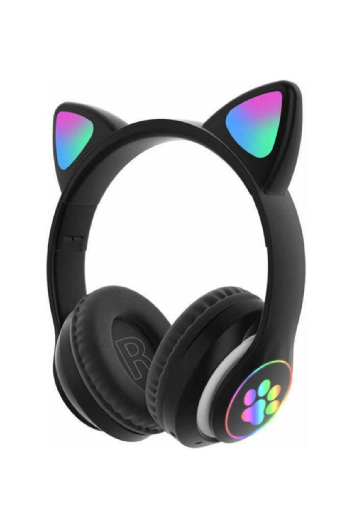 Cat Kedili Bluetooth 5.0 Işıklı Kablosuz Mikrofonlu/aux/hafıza Kartı/kedili Kulaküstü Kulaklık