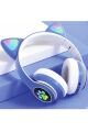Cat Kedili Bluetooth 5.0 Işıklı Kablosuz Mikrofonlu/aux/hafıza Kartı/kedili Kulaküstü Kulaklık