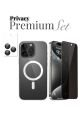 (HY-PREMIUM SET) 16 Pro Max Uyumlu Armor Hayalet Ekran Koruyucu+(IC) MagSafe Kılıf+Armor Lens Koruma