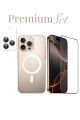 (PREMIUM SET) 16 Pro Max Uyumlu Armor Tam Ekran Koruyucu + (IC) MagSafe Kılıf + Armor Lens Koruyucu