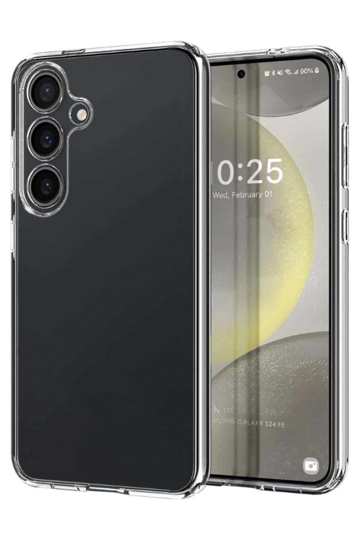 (LUX ŞEFFAF) Samsung S24 FE Kamera Koruyuculu Yumuşak Şeffaf Silikon Kılıf