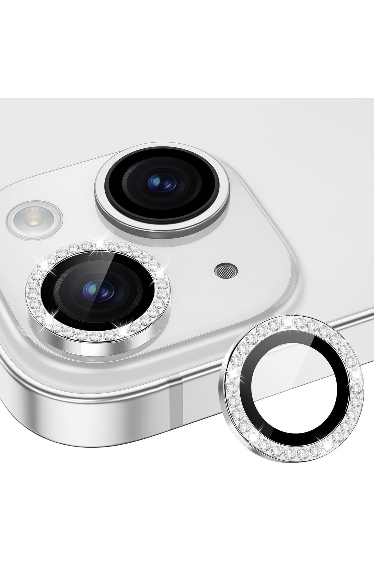 (TAŞLI LENS) Iphone 15 / 15 Plus Uyumlu Taşlı Kamera Lens Koruyucu