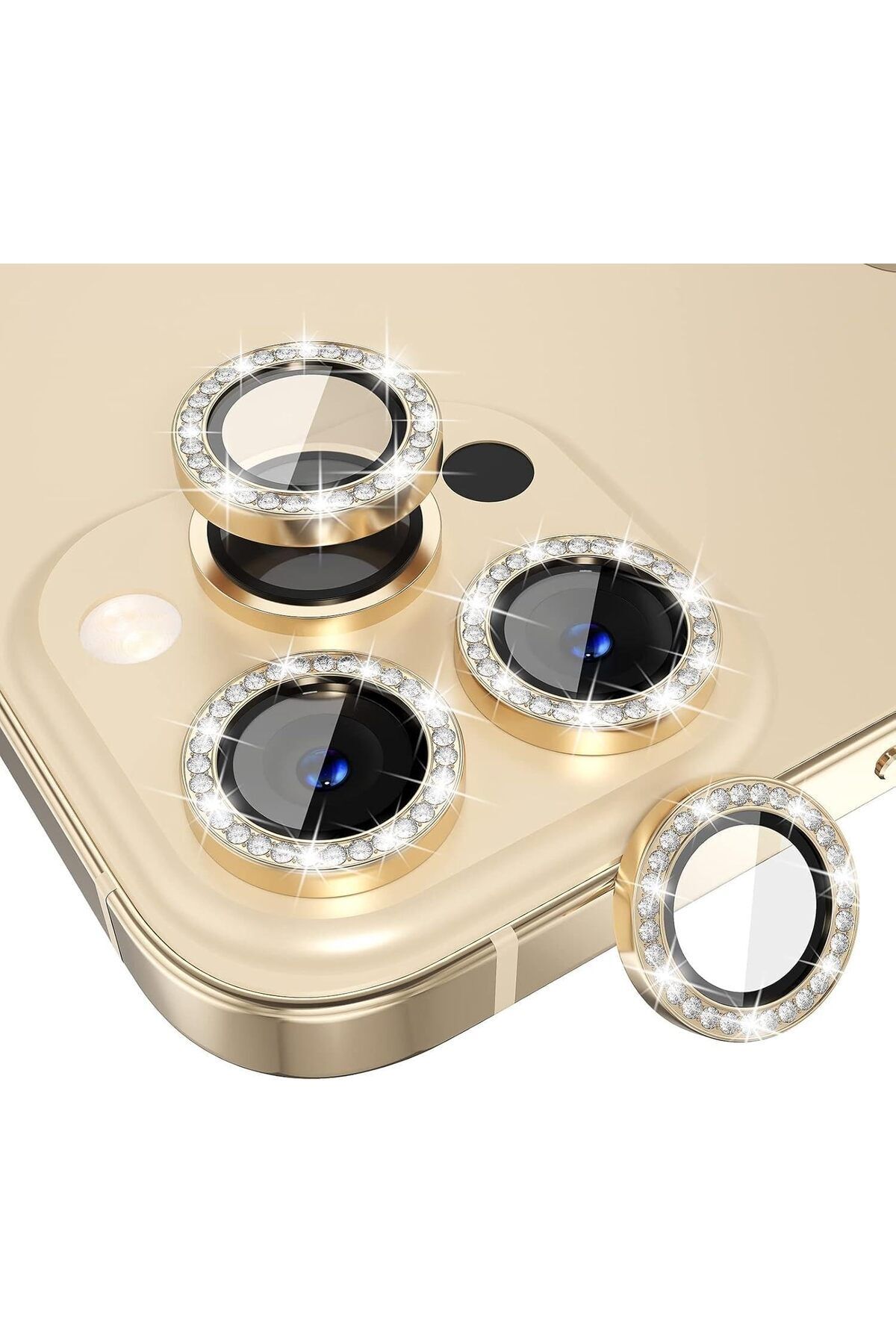 (TAŞLI LENS) Iphone 14 Pro Max / 14 Pro Uyumlu Taşlı Kamera Lens Koruyucu