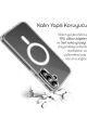 (MAGSAFE) Samsung Galaxy A36 Uyumlu MagSafe Wireless Özellikli Şeffaf Kılıf
