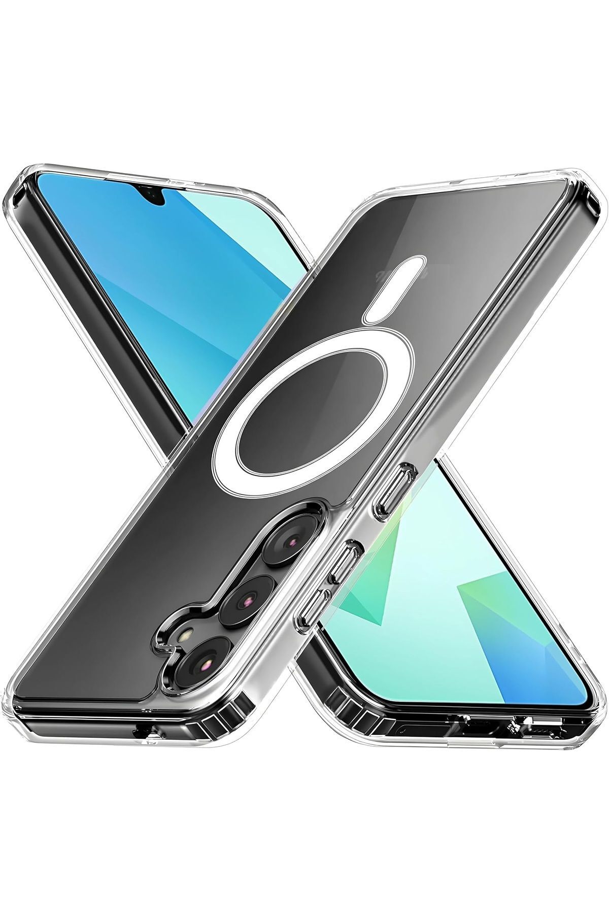 (MAGSAFE) Samsung Galaxy A16 Uyumlu MagSafe Wireless Özellikli Şeffaf Kılıf