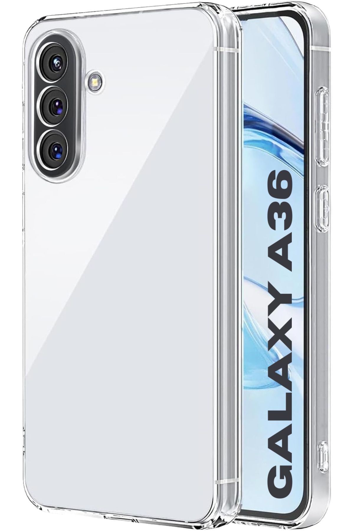 (LUX ŞEFFAF) Samsung Galaxy A36 Şeffaf Kamera Yeri Korumalı Silikon Kılıf