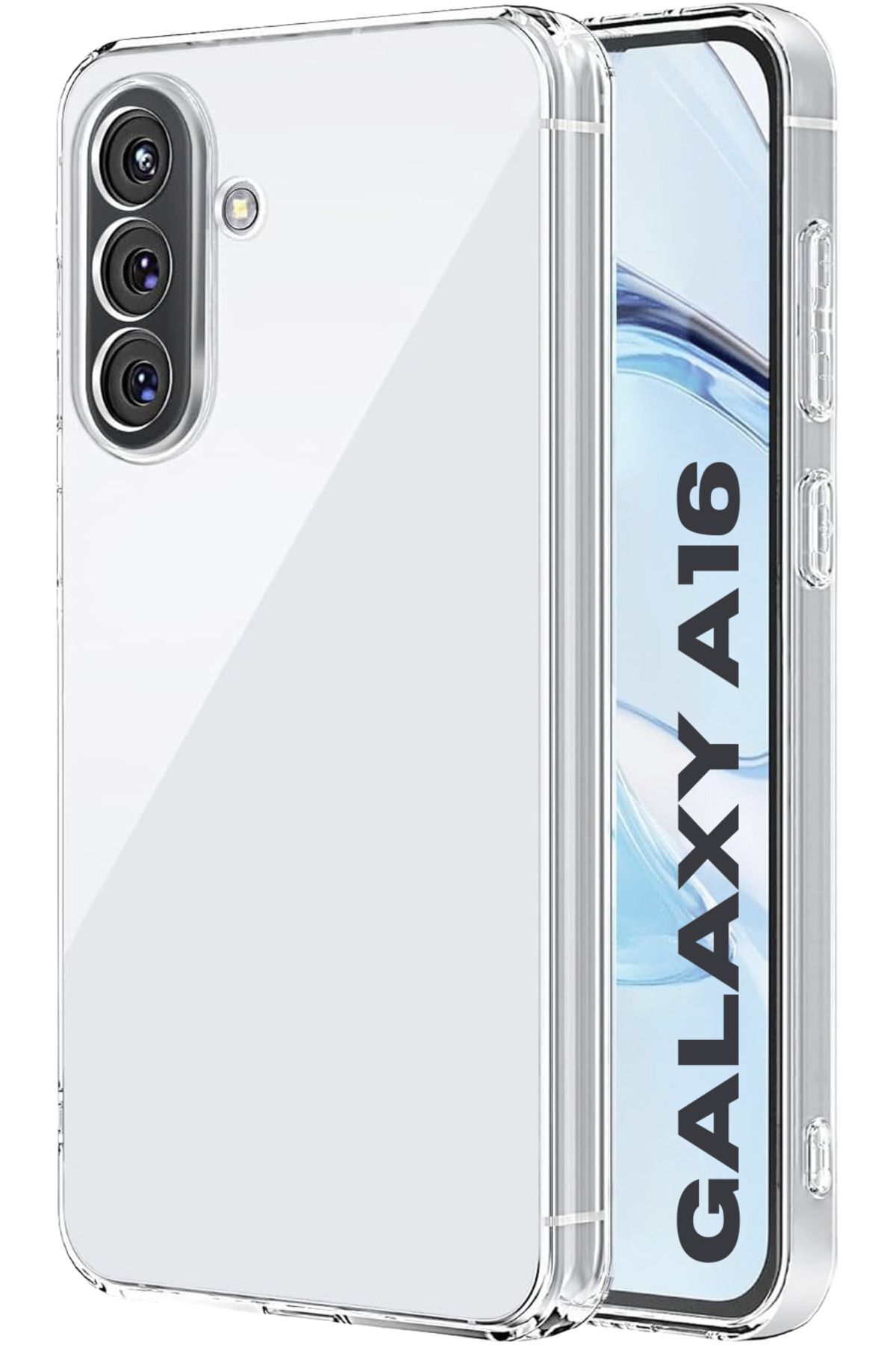 (LUX ŞEFFAF) Samsung Galaxy A16 Şeffaf Kamera Yeri Korumalı Silikon Kılıf