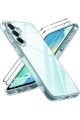 (2 CAM + 1 KILIF) Samsung Garaxy A16 Uyumlu 1 Şeffaf Silikon Kılıf + 2 Cam Ekran Koruyucu