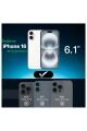iPhone 16 ile Uyumlu 6D Tam Kaplayan 9H Temperli ESD Anti-Statik HD+ Cam Ekran Koruyucu
