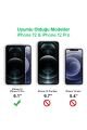 iPhone 12 ile Uyumlu 6D Tam Kaplayan 9H Temperli ESD Anti-Statik HD+ Cam Ekran Koruyucu