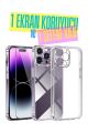 1C1K iPhone 14 Pro Max Uyumlu 1 Kamera Korumalı Şeffaf Silikon Kılıf + 1 Temperli Cam Ekran Koruyucu