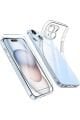 1C1K iPhone 15 Uyumlu 1 Kamera Korumalı Şeffaf Silikon Kılıf + 1 Temperli Cam Ekran Koruyucu