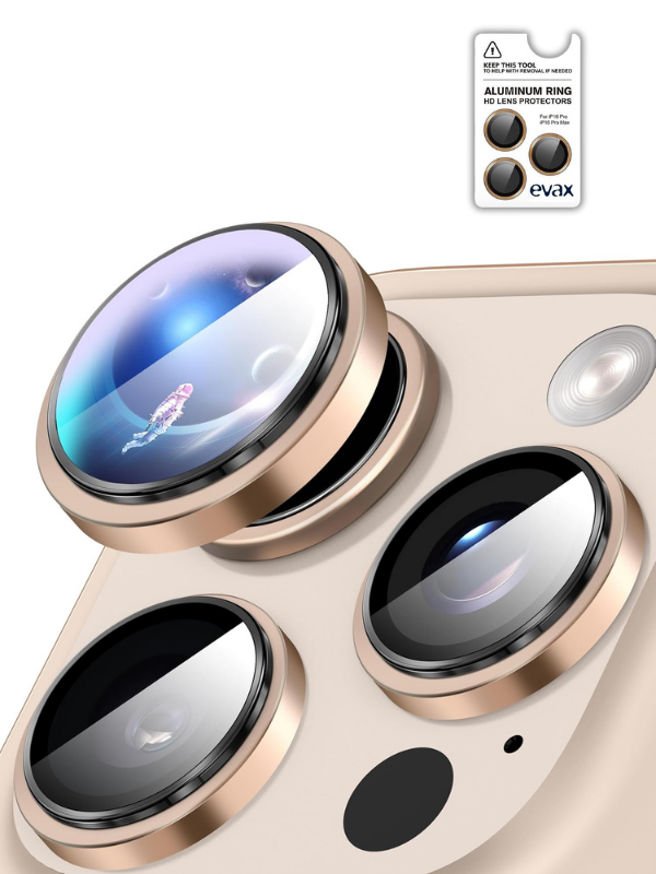 (PREMIUM LENS) 16 Pro Max / 16 Pro Çöl Titanyum Uyumlu Kolay Kurulum Aparatlı Premium Lens Koruyucu